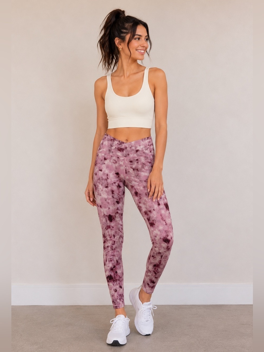 NWT Maurices High Rise Shades of Pink Tie Dye Leggings Size Medium